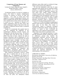 Comparisons of Frogs, Humans, and Chimpanzees Lorraine M