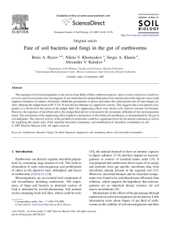 Fate of soil bacteria and fungi in the gut of earthworms