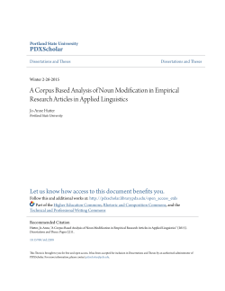 A Corpus Based Analysis of Noun Modification in