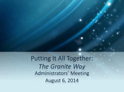 Putting It All Together - Granite School District