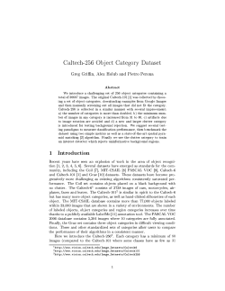 Caltech-256 Object Category Dataset Greg Griffin, Alex Holub and