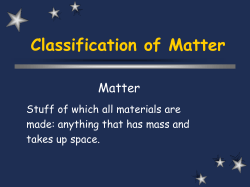 II. Classification of Matter