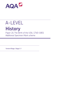 A-level History Specimen mark scheme Paper 2G