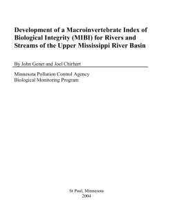 Development of a Macroinvertebrate Index of Biological Integrity