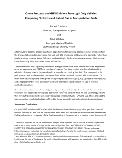 Ozone Precursor and GHG Emissions from Light Duty Vehicles
