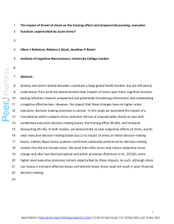 The impact of threat of shock on the framing effect and