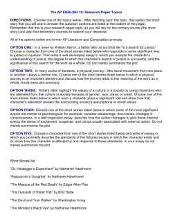 Pre AP ENGLISH 10: Research Paper Topics DIRECTIONS: Choose