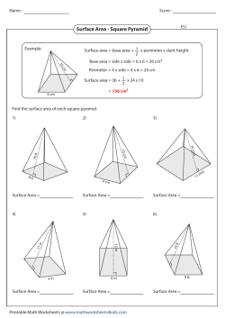 Surface Area - Square Pyramid