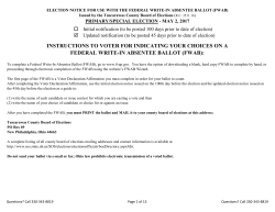 45 Day Notice of Election for Voters Using the Federal Write