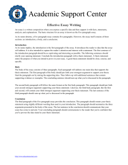 Effective Essay Writing