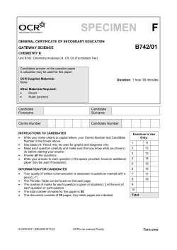 Unit B742/01 - Chemistry modules C4, C5, C6 - Foundation