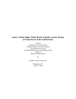 Labor`s White Flight: White Racial Attitudes and the Decline of Union