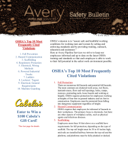 OSHA`s Top 10 Most Frequently Cited Violations