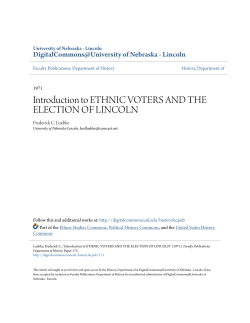 Introduction to ETHNIC VOTERS AND THE ELECTION OF LINCOLN
