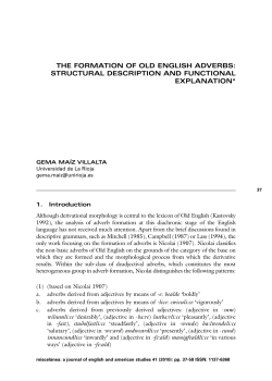 the formation of old english adverbs: structural description and