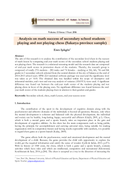 Analysis on math success of secondary school students playing and