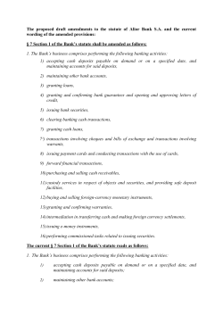 The proposed draft amendments to the statute of Alior Bank S.A. and