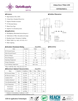 4.8mm Straw White LED OSWR4356D1A Features Outline