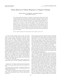 Prime Retrieval of Motor Responses in Negative Priming