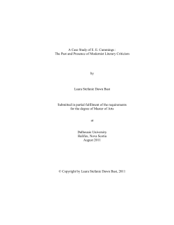 A Case Study of E. E. Cummings : The Past and Presence of
