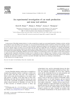 An experimental investigation of cut mark production and stone tool