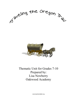 Oregon Trail Thematic Unit