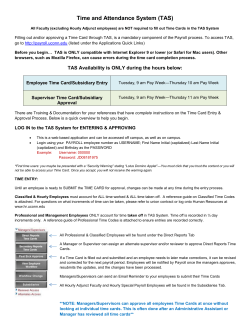 Time and Attendance System (TAS)