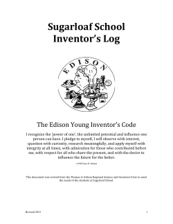 Sugarloaf School Inventor`s Log
