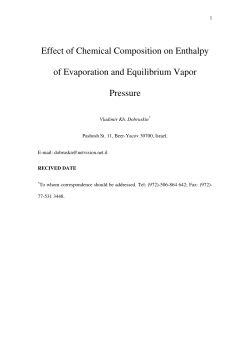 Effect of Chemical Composition on Enthalpy of Evaporation and