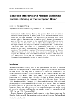 Between Interests and Norms: Explaining Burden-Sharing in