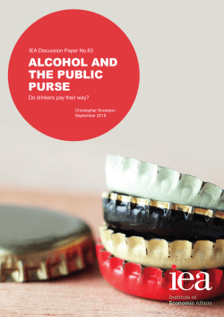 alcohol and the public purse - Institute of Economic Affairs