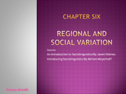 CHAPTER Six regional and social dialects