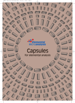 Capsule catalogue - Elemental Microanalysis