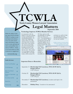 September 2010 Newsletter  - Travis County Women Lawyers