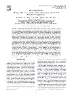 Multiple sulfur isotopes of sulfides from sediments in the aftermath of