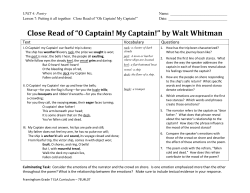 Close Read of “O Captain! My Captain!” by Walt
