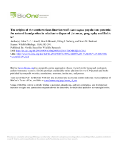The origins of the southern Scandinavian wolf Canis lupus population
