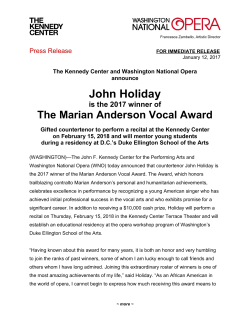 John Holiday is the 2017 winner of The Marian Anderson Vocal Award