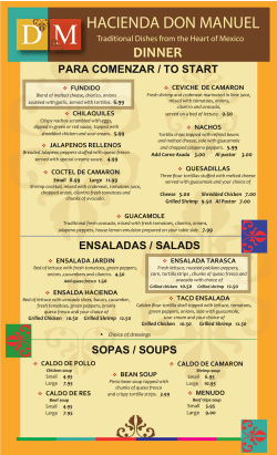 Corrections Dinner Menu HDM