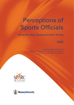 Perceptions of Sports Officials: What the New Zealand Public