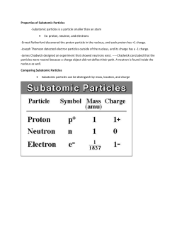 Properties of Subatomic Particles -Subatomic particles is a particle