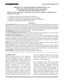 frequency of hepatitis b and hepatitis c in multitransfused beta