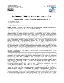 Do Dolphins` Whistles Reveal their Age and Sex?