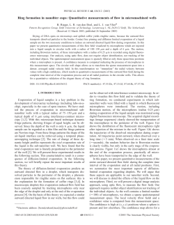 Ring formation in nanoliter cups: Quantitative measurements of flow