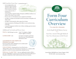 Form Four Curriculum Overview
