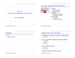 Floating Point Arithmetic