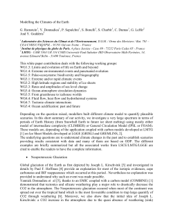 Modelling the Climates of the Earth G. Ramstein , Y