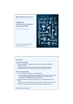 Oligopolies and structural remedies under the EUMR