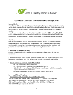 HUD Office of Lead Hazard Control and Healthy Homes