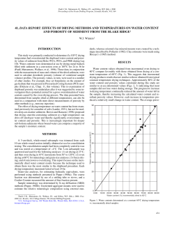 41. data report: effects of drying methods and temperatures on water